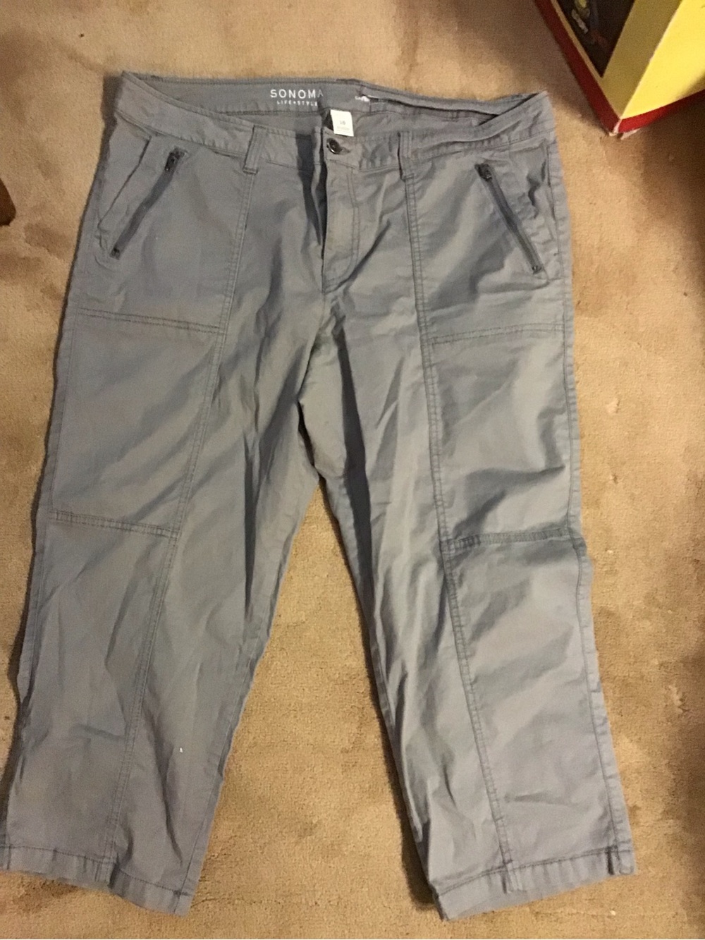 Sonoma Cropped Utility Pants in Slate Gray